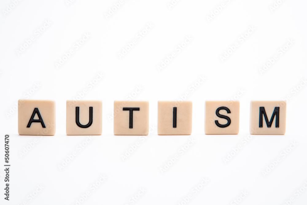 Autism spelled out in plastic letter pieces Autism spelled out in plastic letter pieces