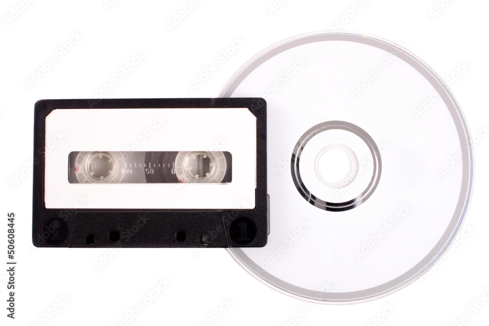 Obraz premium Audio cassette to compact disk