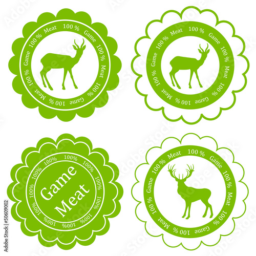Game meat vector background label stamp green concept