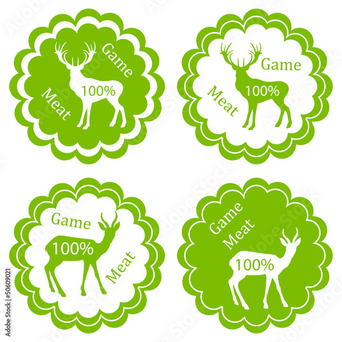 Game meat vector background label stamp green concept