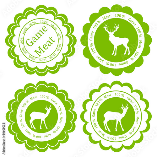 Game meat vector background label stamp green concept