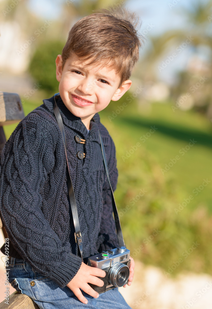 Little Boy Holding Camera Little Boy Holding Camera