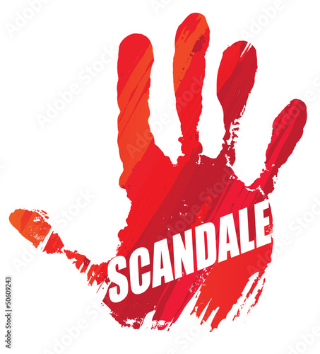 scandale, stop, non : main rouge