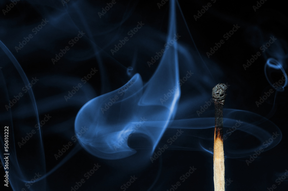 burned match stick on black burned match stick on black