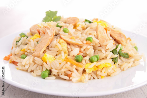 fried rice and chicken