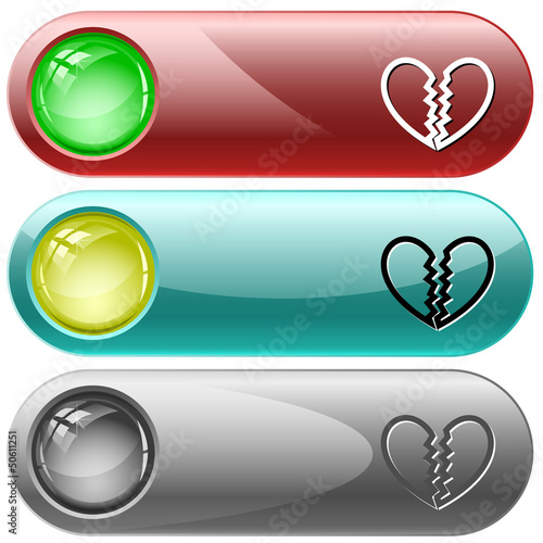 Unrequited love. Vector internet buttons.