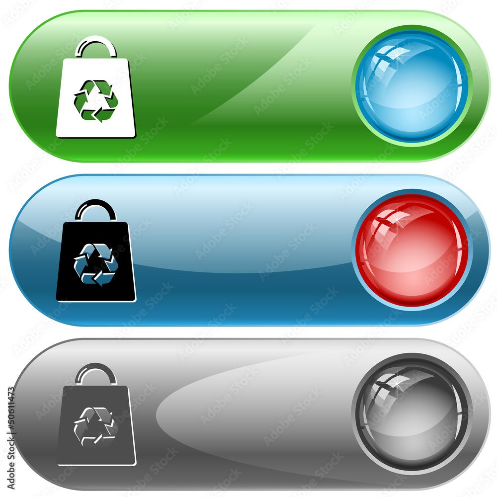Bag with recycle symbol. Vector internet buttons. Bag with recycle symbol. Vector internet buttons.