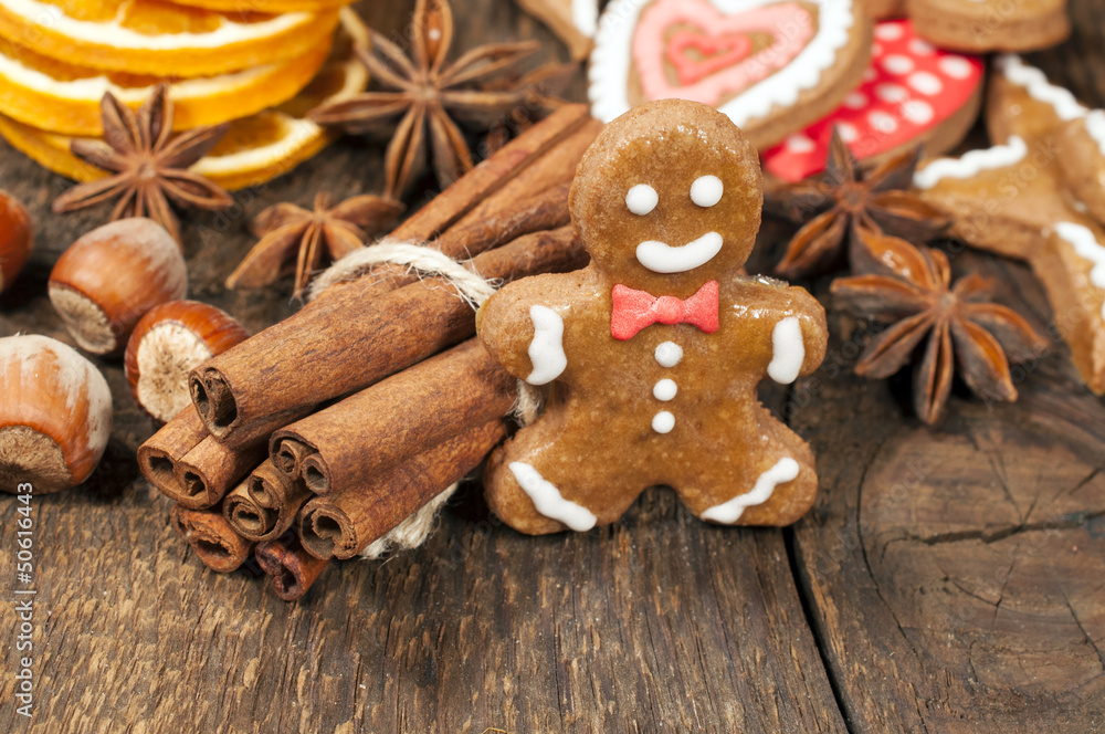 gingerbread man and spices