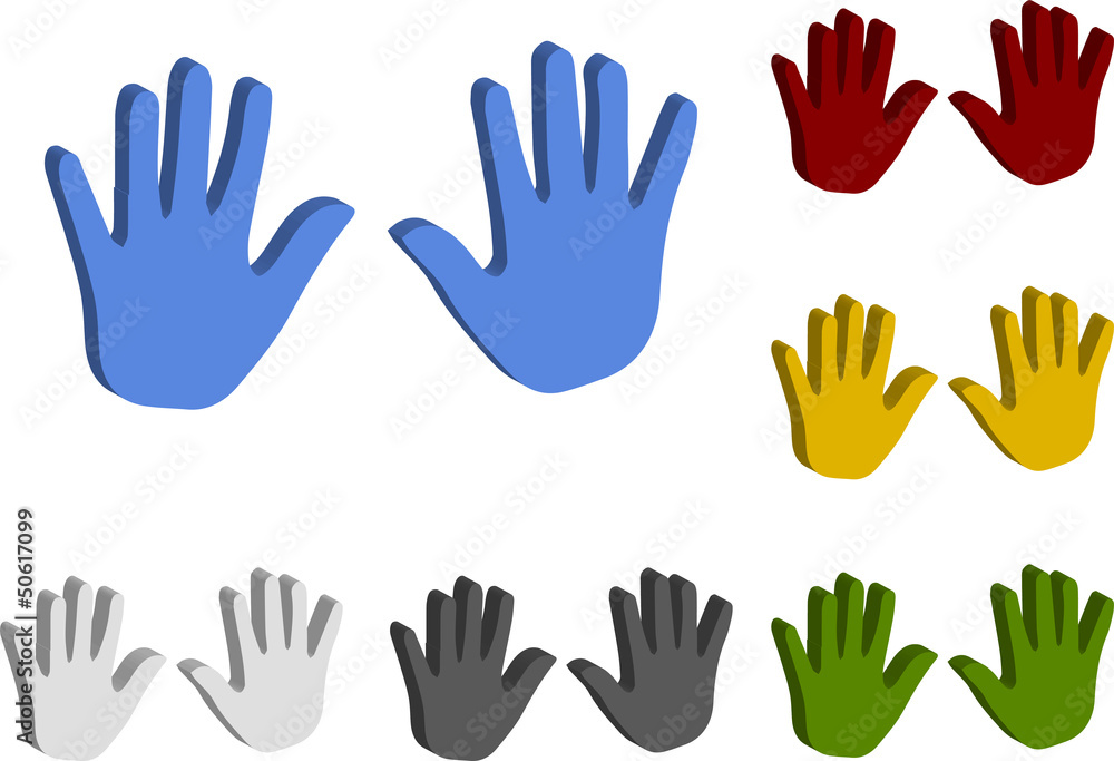 3d Vector Hand Icons Set 3d Vector Hand Icons Set