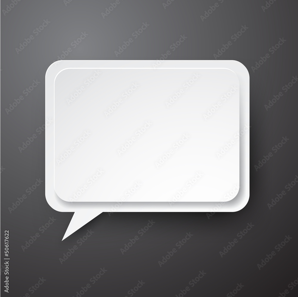 Paper white speech bubble. Paper white speech bubble.