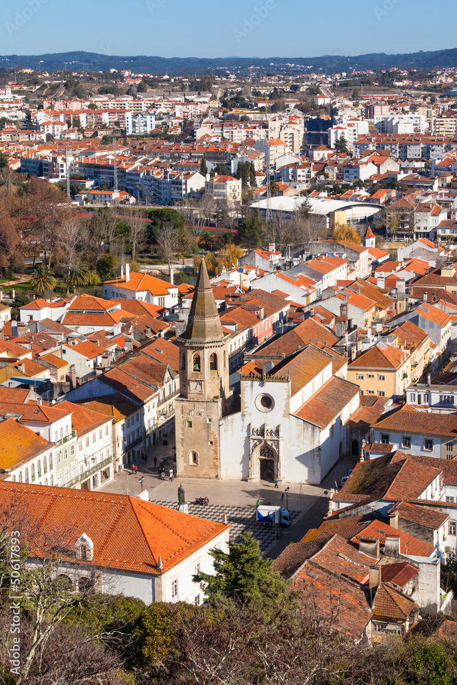 Overview of Old Town of Tomar, Portugal.