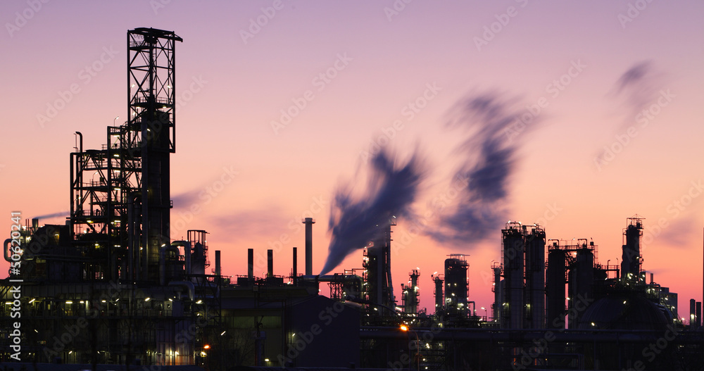 Oil and gas industry - refinery at twilight - factory - petroche
