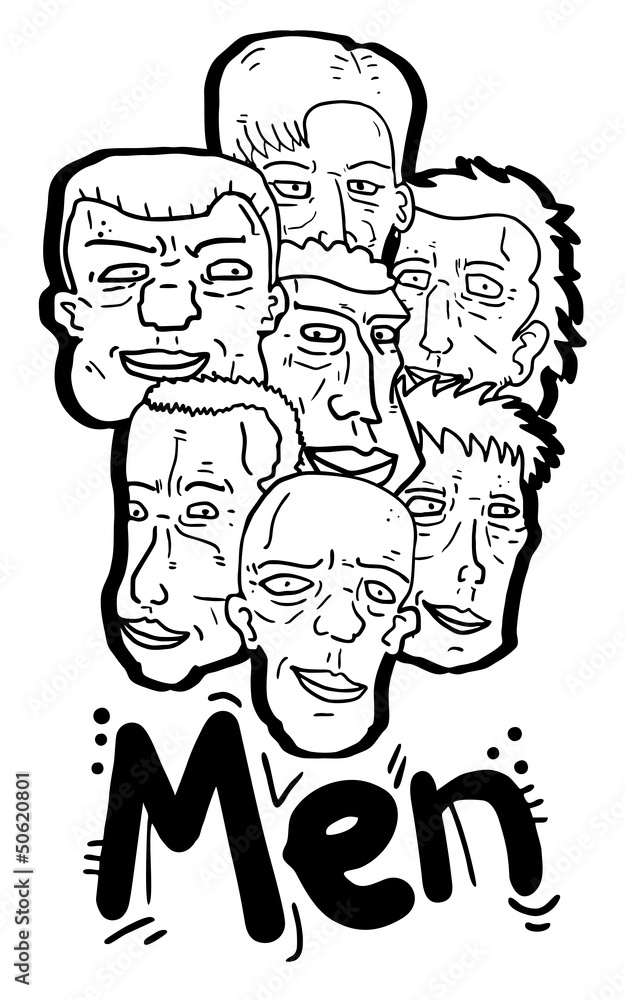 Fototapeta premium Men faces
