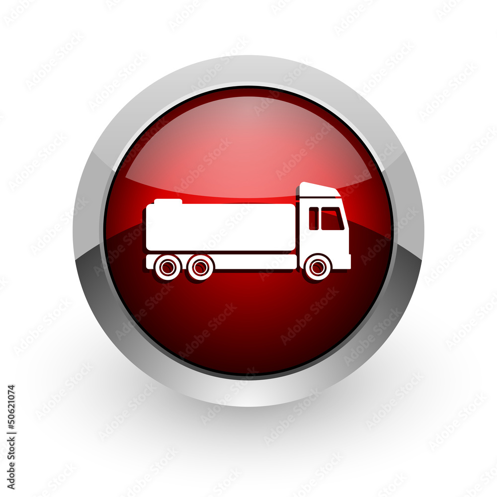 truck red circle web glossy icon truck red circle web glossy icon