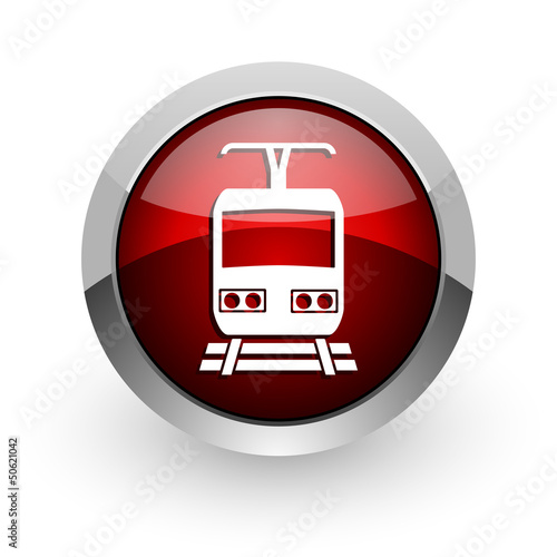 train red circle web glossy icon