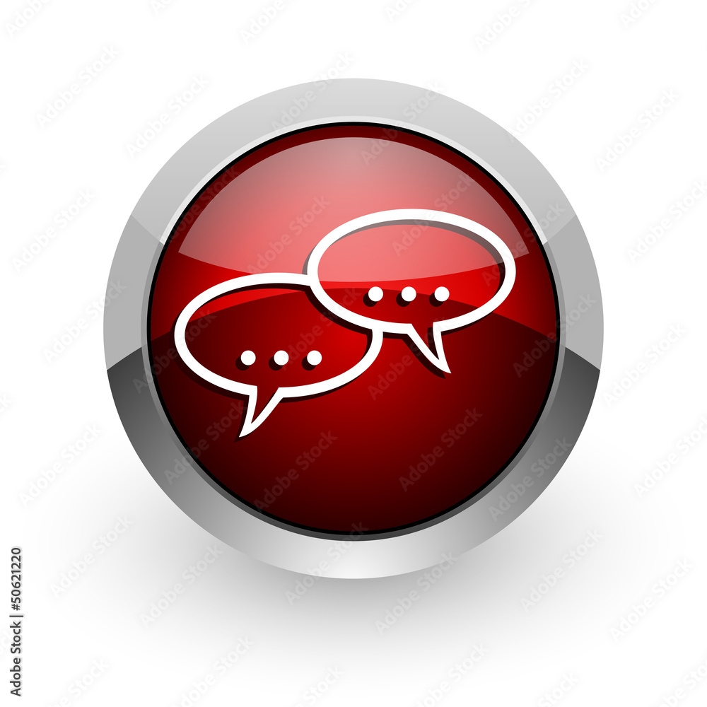 Naklejka premium forum red circle web glossy icon