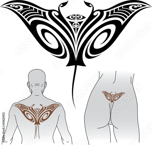 Maori Manta tattoo design