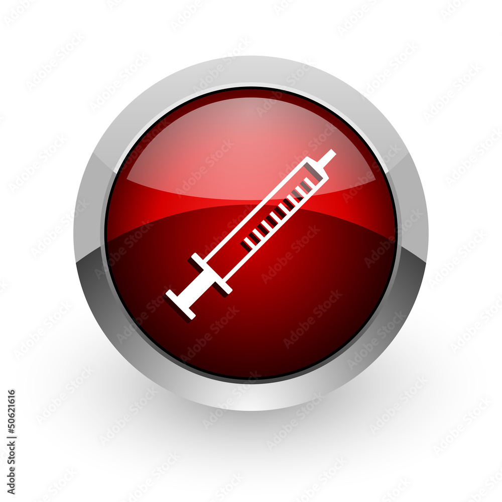 syringe red circle web glossy icon syringe red circle web glossy icon