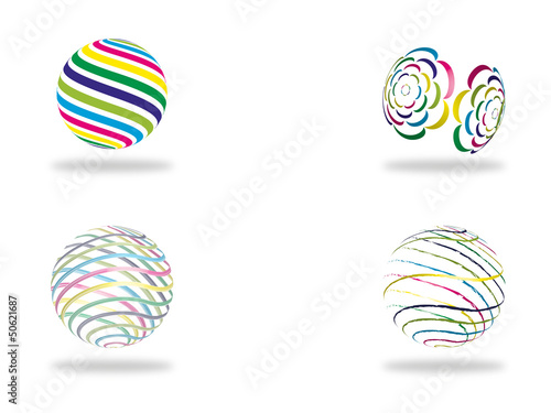 Abstract colorful globes