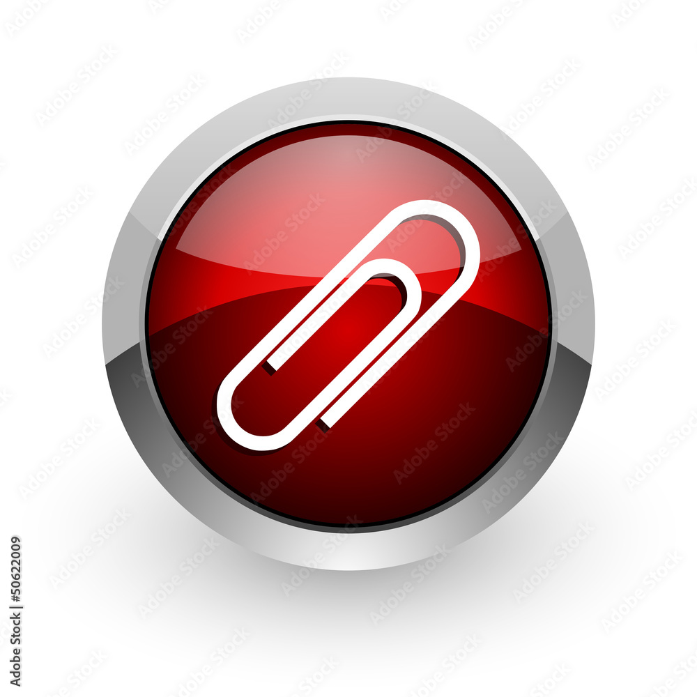 paper clip red circle web glossy icon paper clip red circle web glossy icon