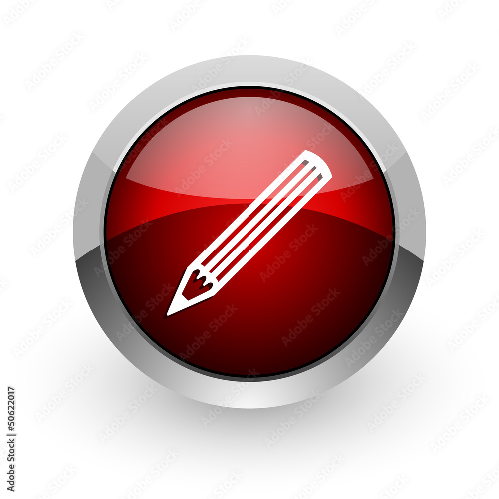 pencil red circle web glossy icon pencil red circle web glossy icon