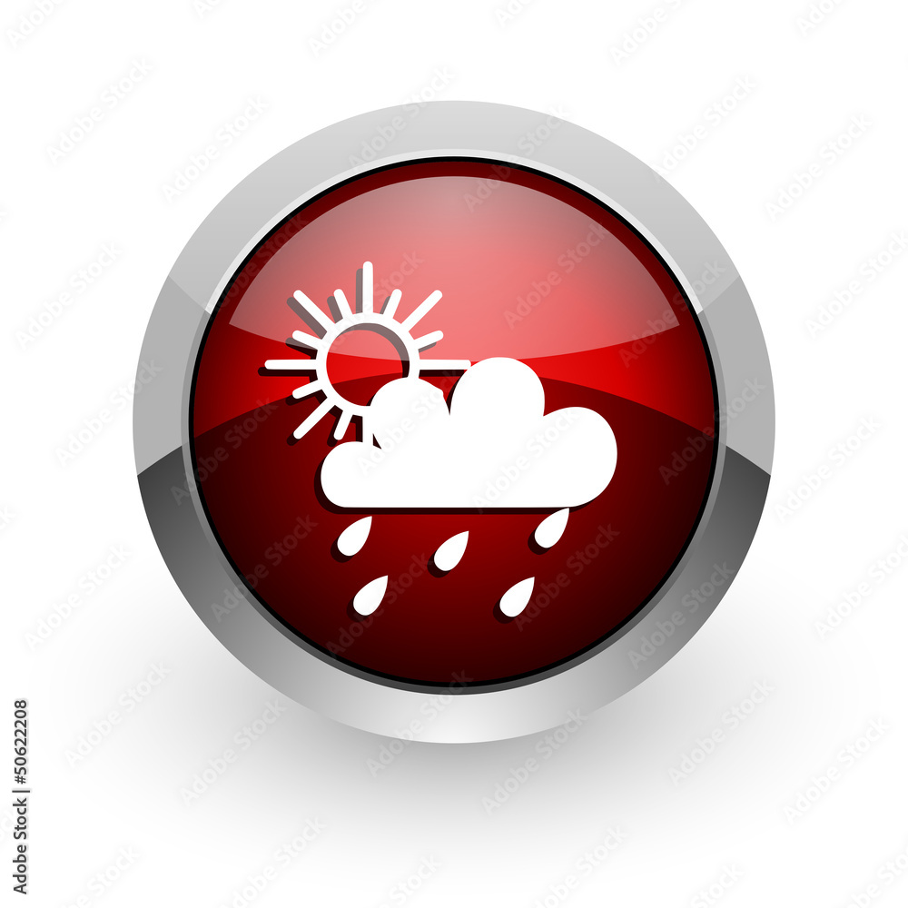 weather forecast red circle web glossy icon weather forecast red circle web glossy icon