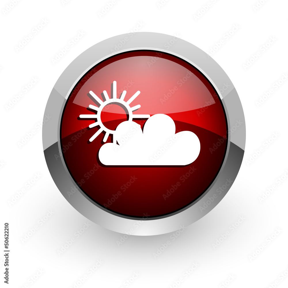 weather forecast red circle web glossy icon weather forecast red circle web glossy icon