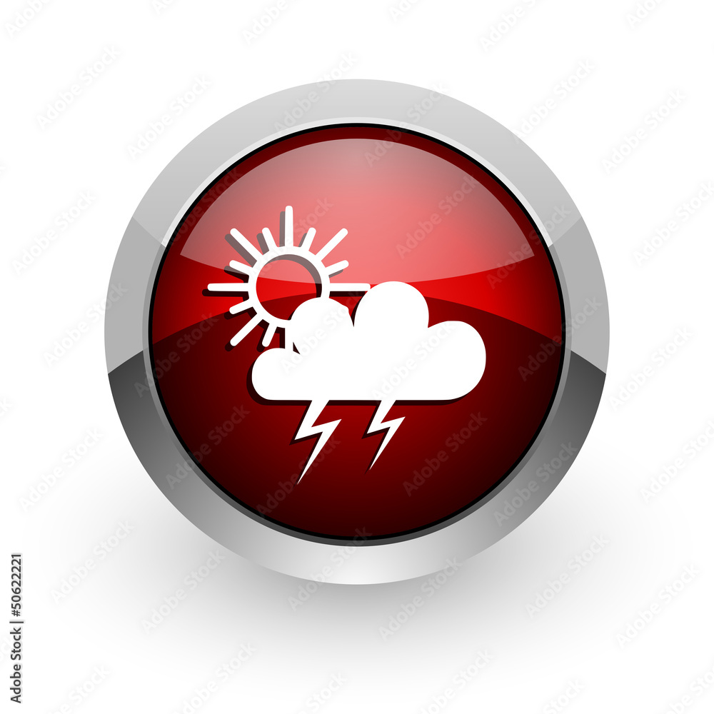 weather forecast red circle web glossy icon weather forecast red circle web glossy icon