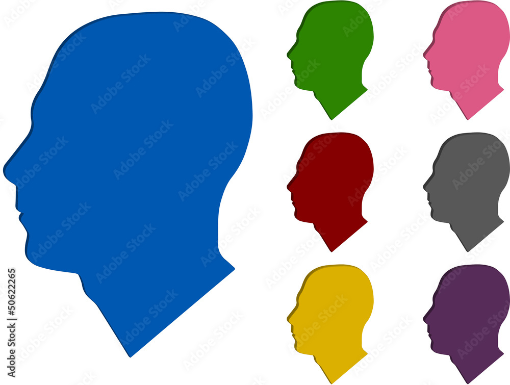 colorful man head profile icons