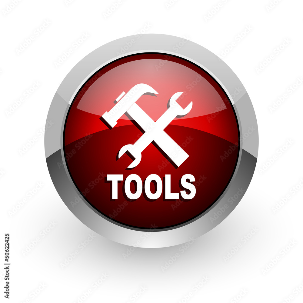tools red circle web glossy icon tools red circle web glossy icon