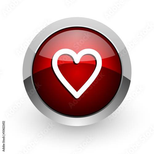 heart red circle web glossy icon