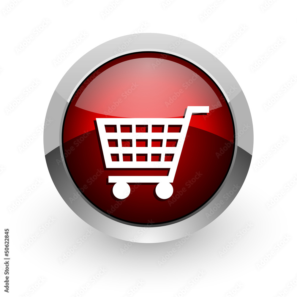 shopping cart red circle web glossy icon shopping cart red circle web glossy icon