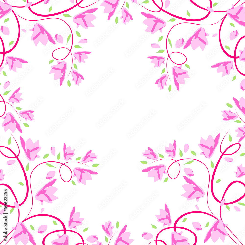 Abstract seamless vector light pattern with pink flowers Abstract seamless vector light pattern with pink flowers