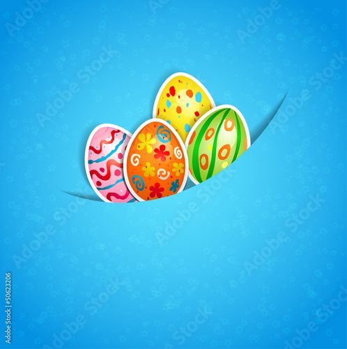 Easter blue background with egg