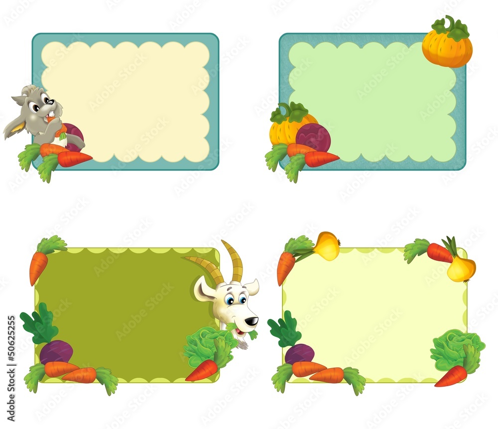 Fototapeta premium The cartoon labels - banners - illustration for the children