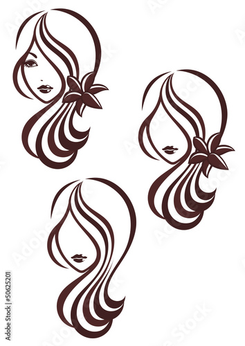 A girl with long hair and a lily