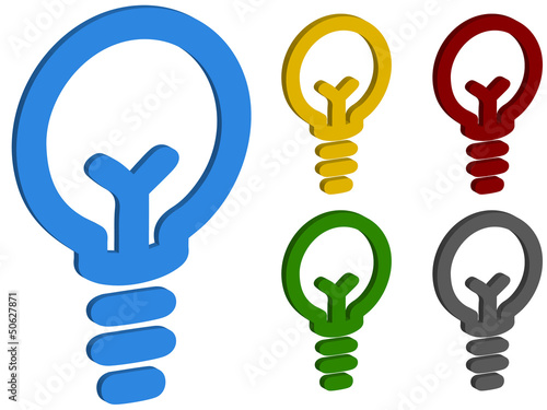 3D Bulbs icon set