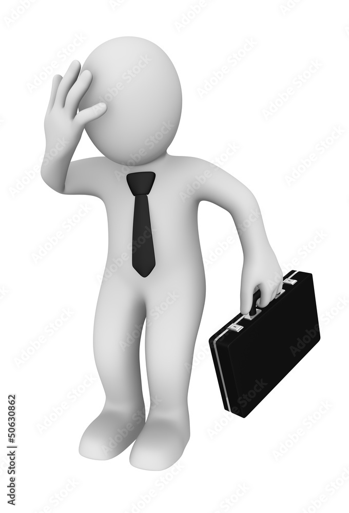 3d businessman with a problem 3d businessman with a problem