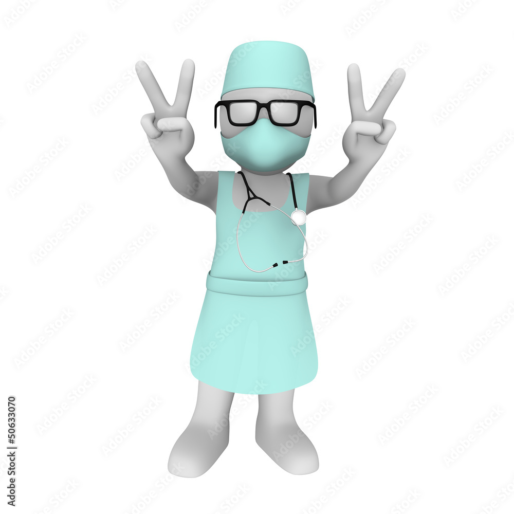 Success! (3d doctor with victory sign) Success! (3d doctor with victory sign)