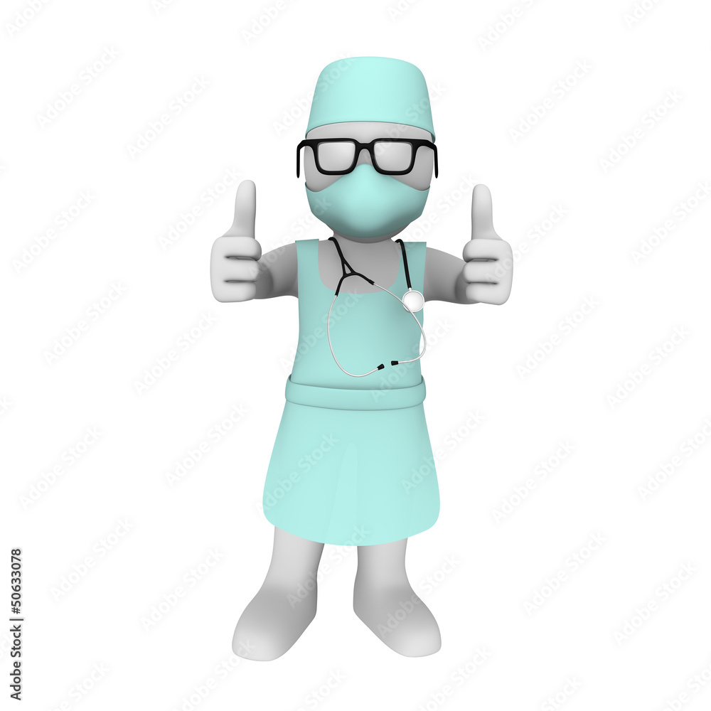 3d doctor gives thumbs up. 3d doctor gives thumbs up.