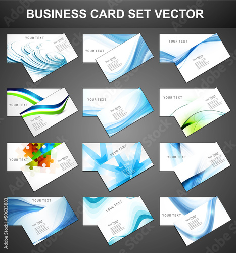 abstract Various 12 Business Card set collection vector