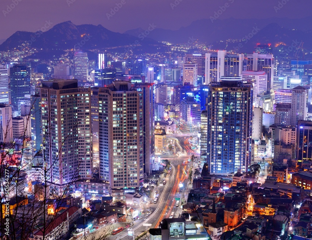 Naklejka premium Seoul Cityscape