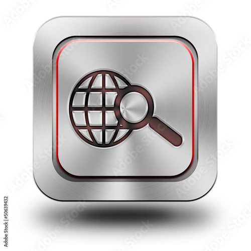 World web search aluminum glossy icon