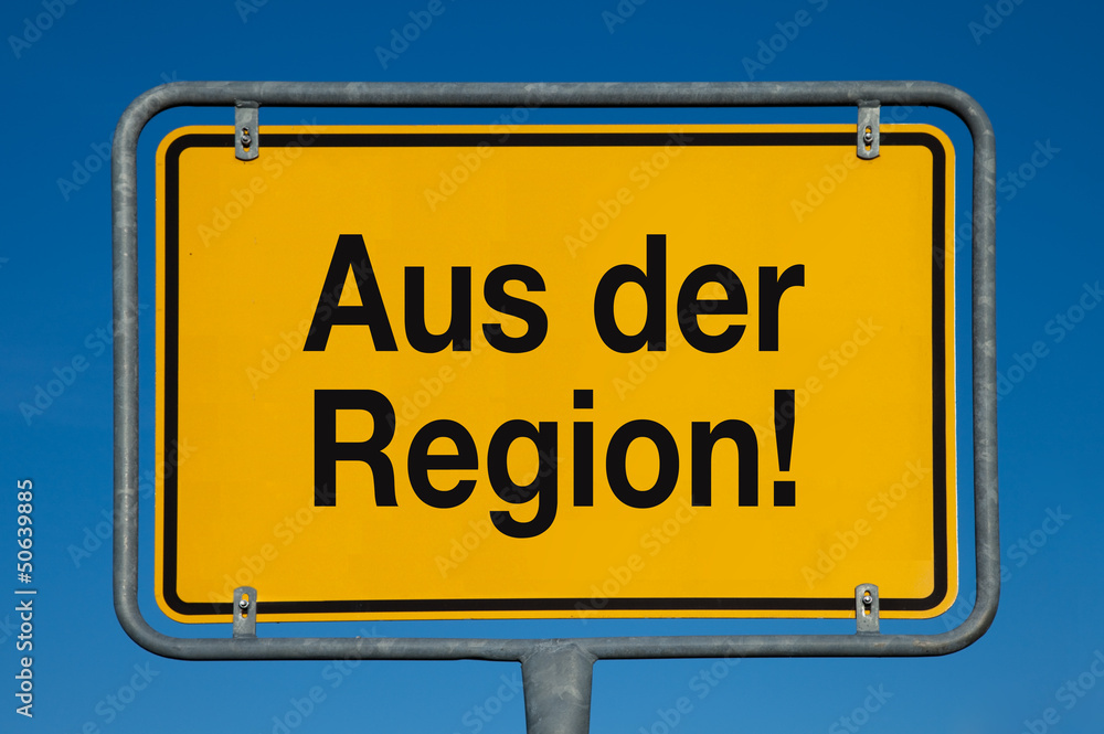 Ortsschild mit blauem Himmel AUS DER REGION! Ortsschild mit blauem Himmel AUS DER REGION!
