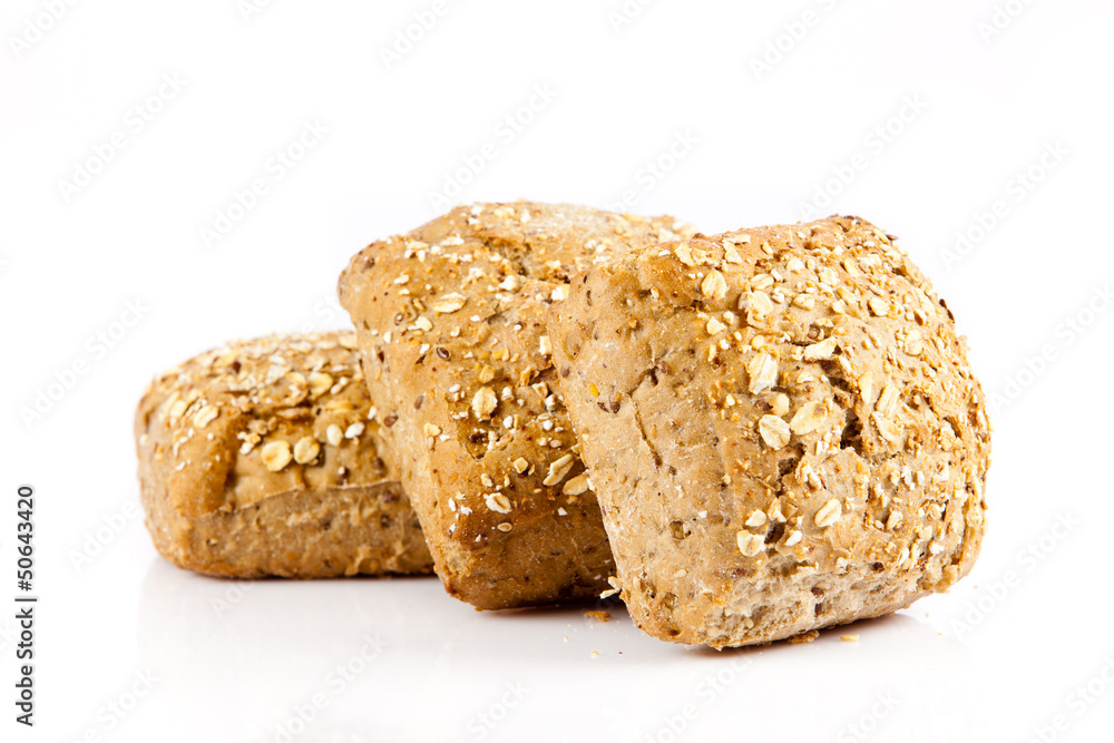 Bread on a white background. delicious buns isolated on white Bread on a white background. delicious buns isolated on white