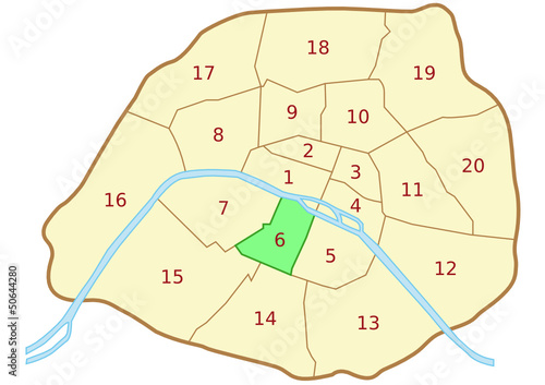 Plan du 6ème arrondissement de Paris