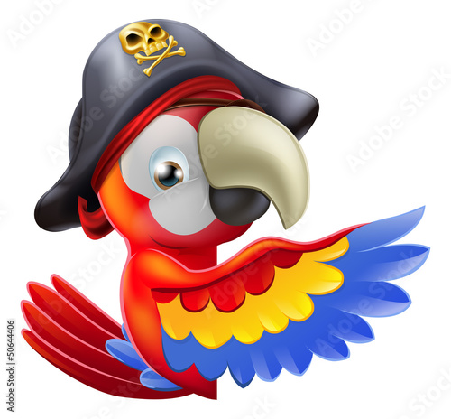 Parrot pirate pointing