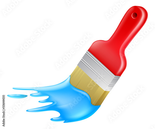 Cartoon paint brush painting