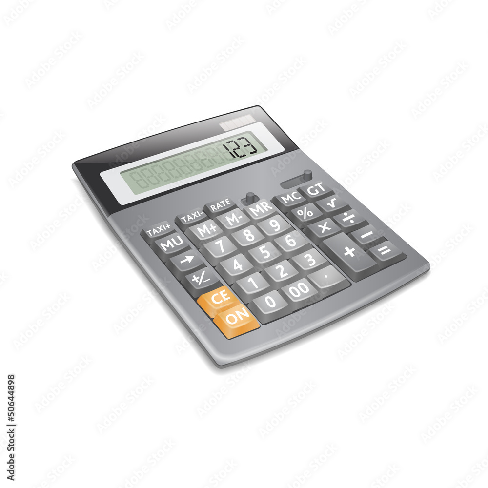 Electronic calculator on white background. Vector. Electronic calculator on white background. Vector.