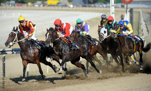 Canvas Print horse race